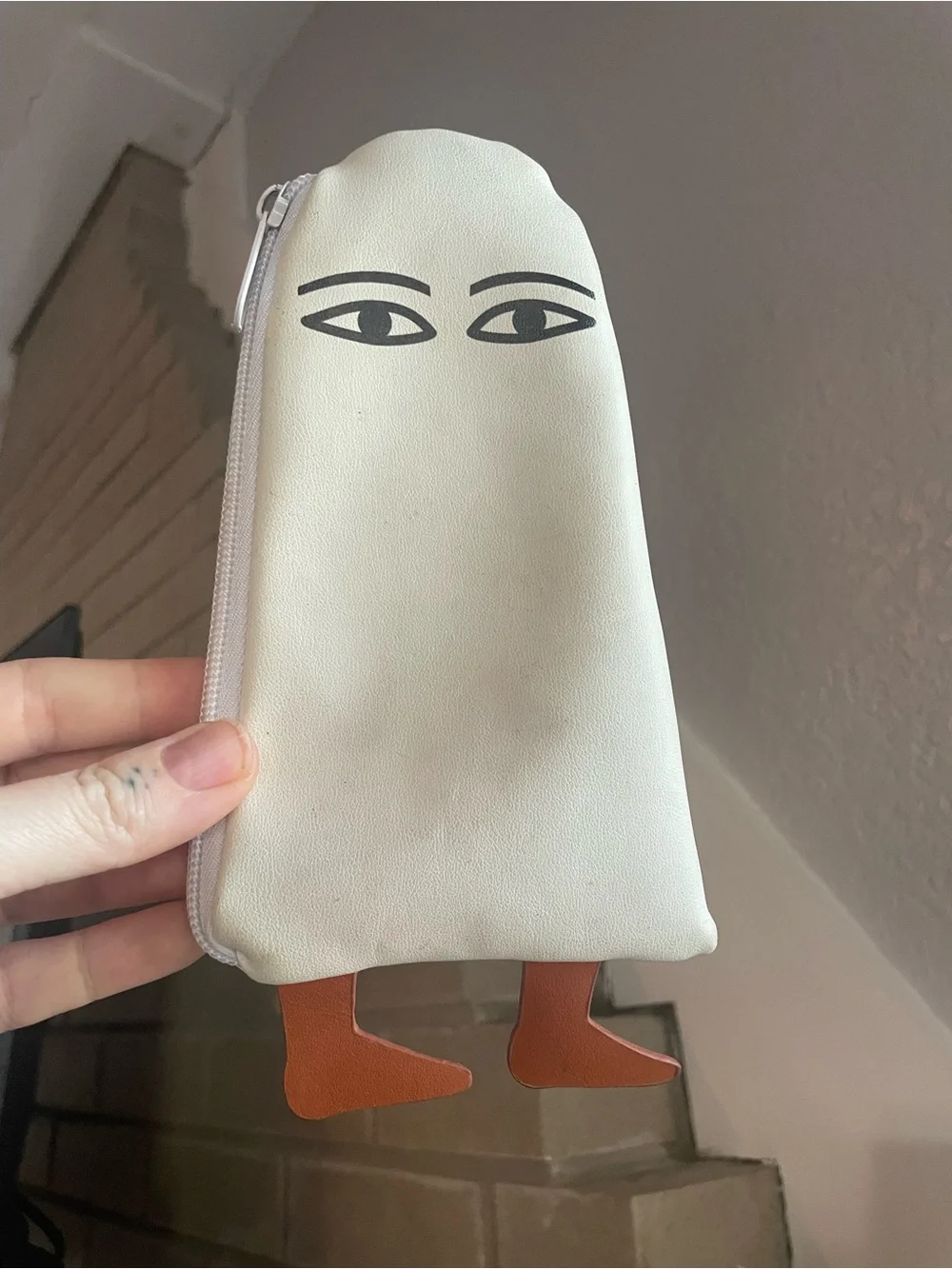 White Eye Graphic Zip Pouch
